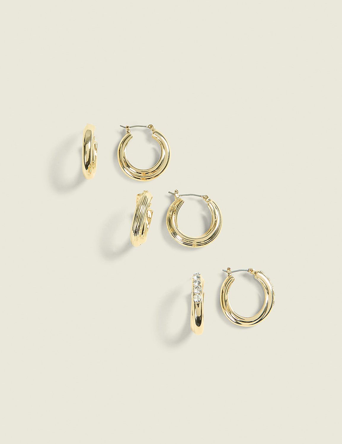 Essential Goldtone Hoop Earrings 3-Pack Product Image 1