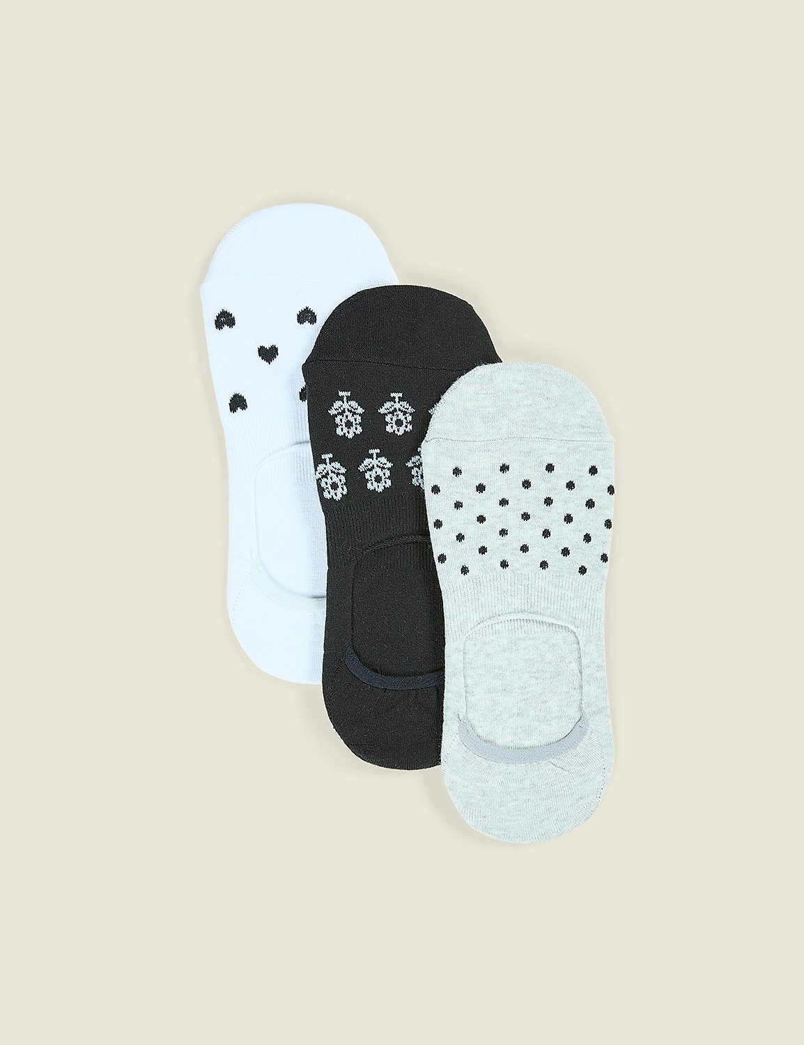 3-Pack No-Show Socks - Mixed Prints Product Image 1