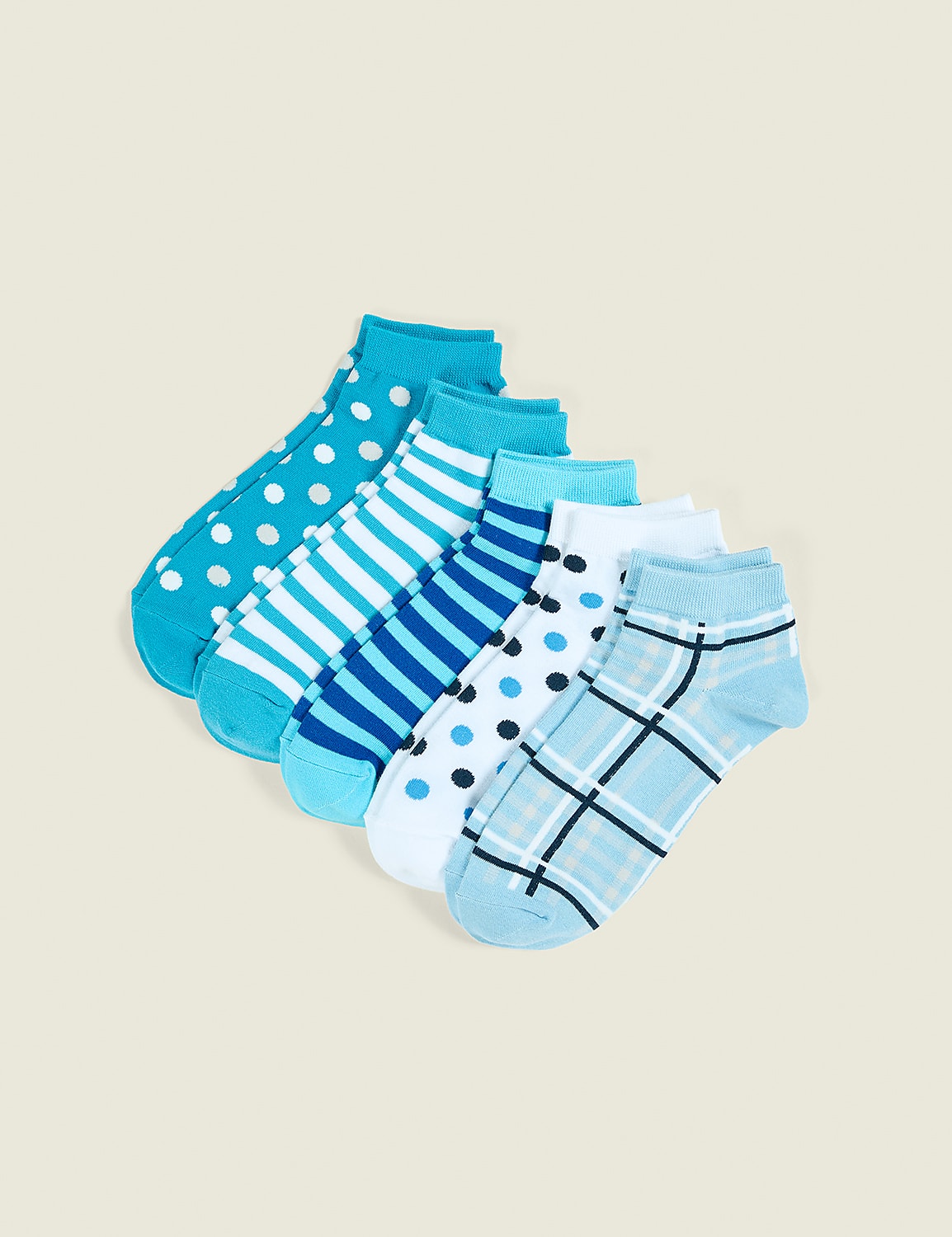 5-Pack Ankle Socks - Blue Multi-Print Product Image 1