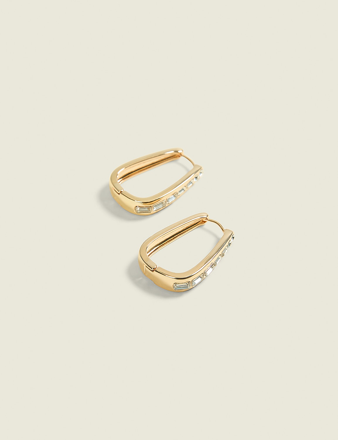Goldtone Rectangular Earrings Product Image 1