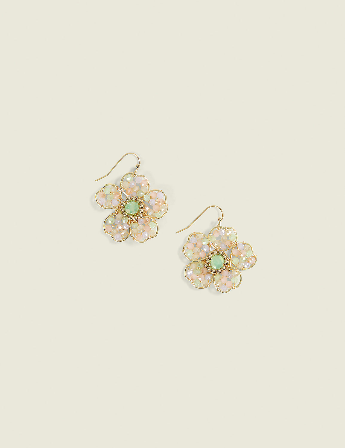 Beaded Flower Wire Earrings Product Image 1