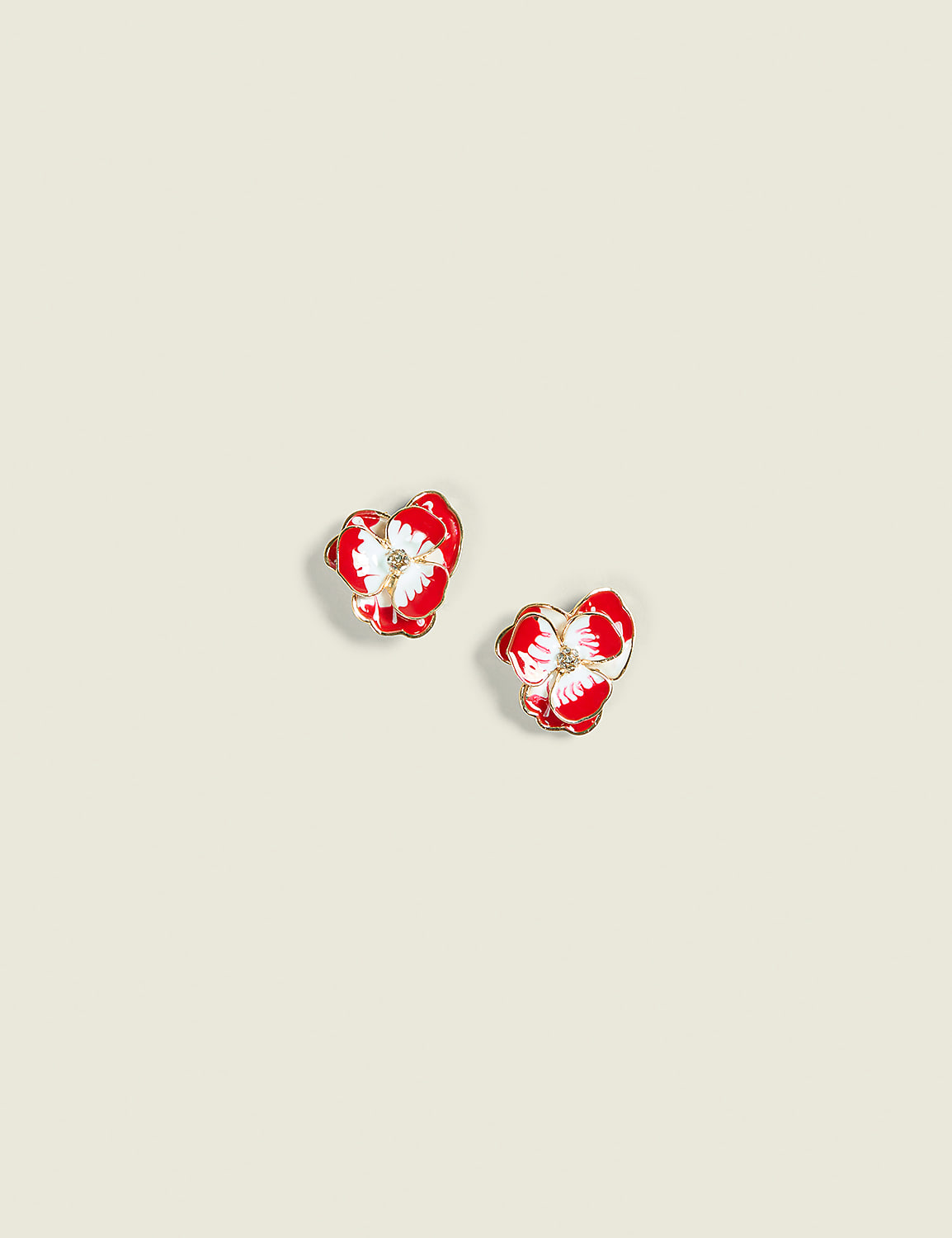 Red Flower Stud Earrings Product Image 1