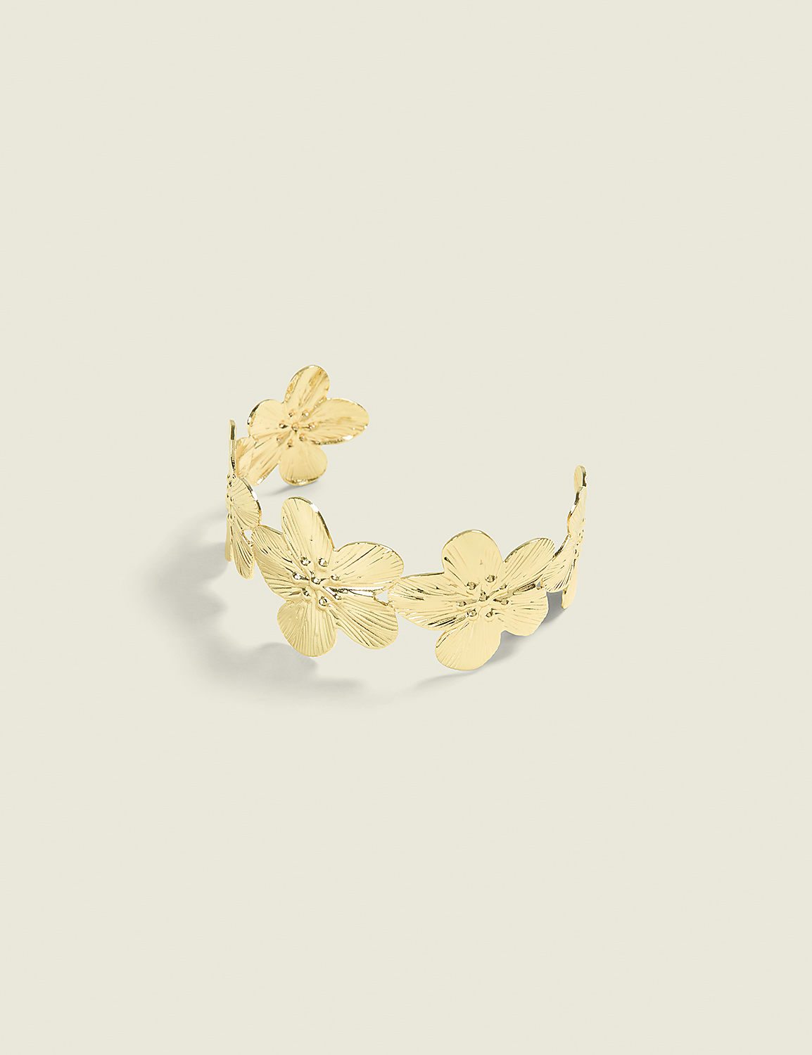 Goldtone Hibiscus Flower Cuff Product Image 1