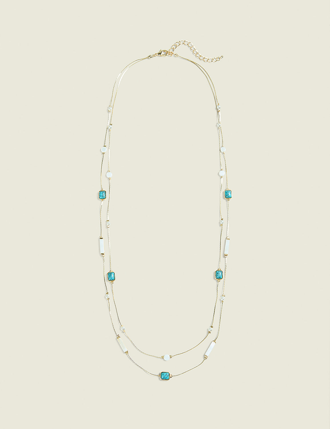Turquoise Beaded Multi-Row Necklace Product Image 1