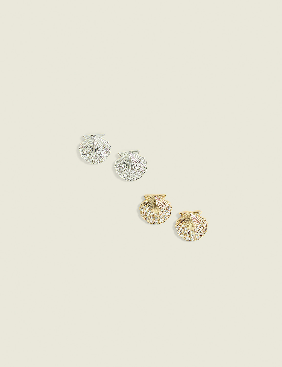 Pave Seashell Earrings 2-Pack Product Image 1
