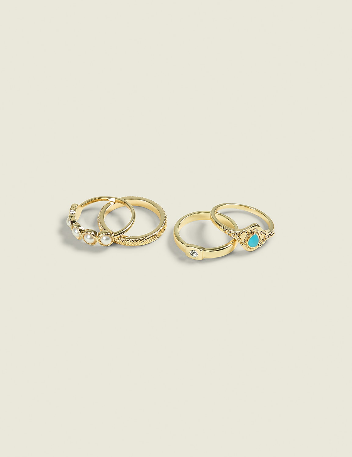 Turquoise Teardrop Ring Stack Product Image 1