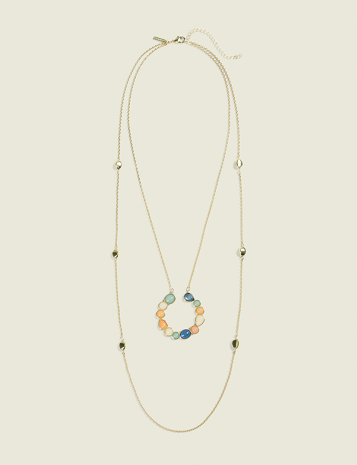 Layered Multi-Color Pendant Necklace Product Image 1