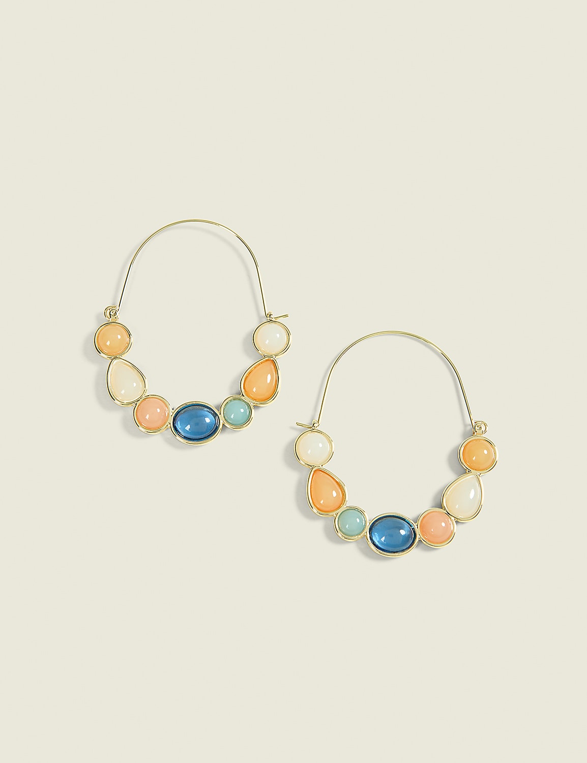 Multi-Color Imitation Stone Oval Drop Earrings Product Image 1