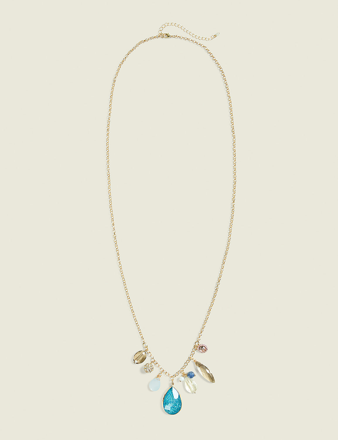 Blue Imitation Stone Pendant Necklace