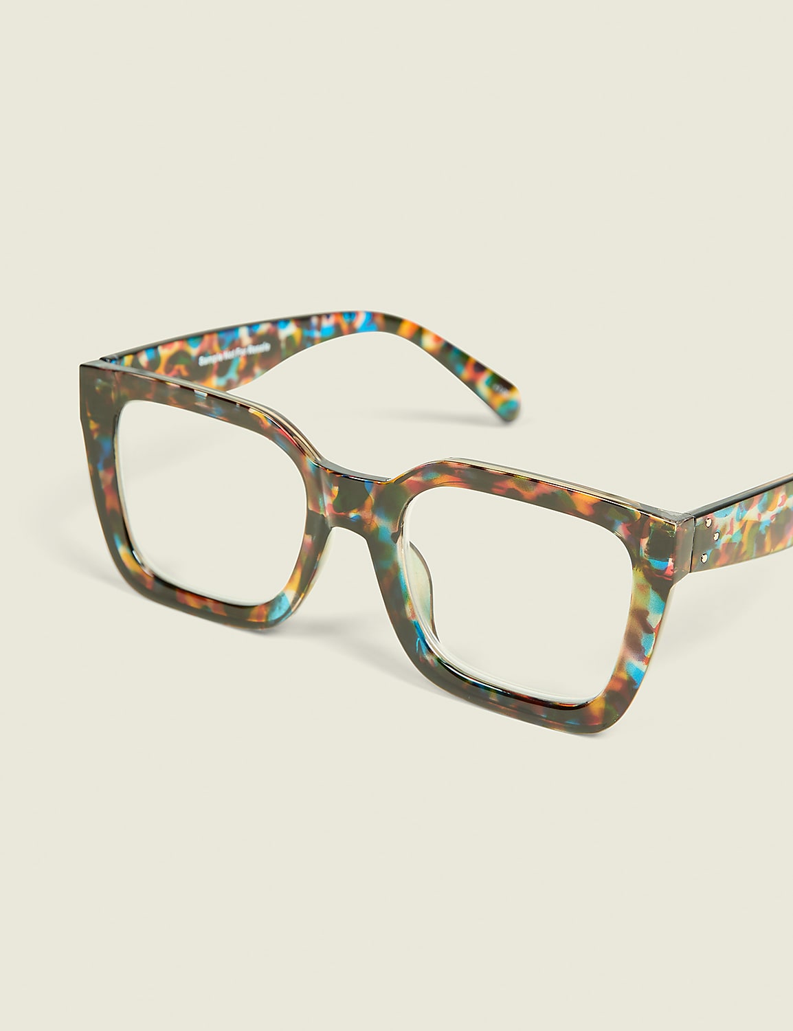 Multi-Color Tortoiseshell Print Square Reading Glasses Product Image 1