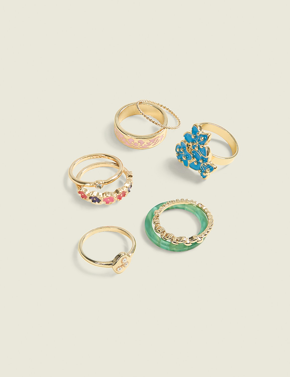Goldtone Summer Ring Stack Product Image 1