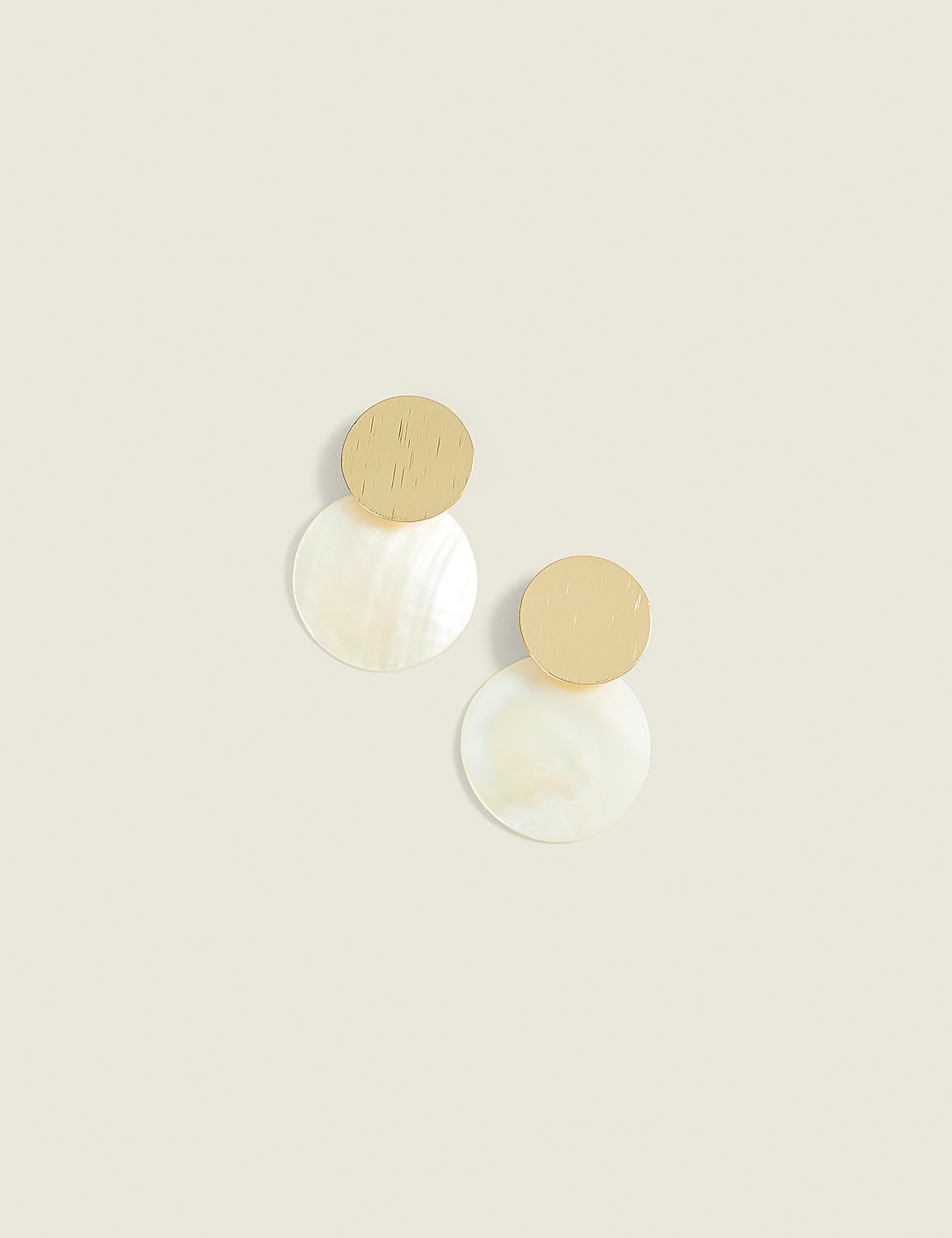 Pearlized Double Circle Drop Earrings Product Image 1