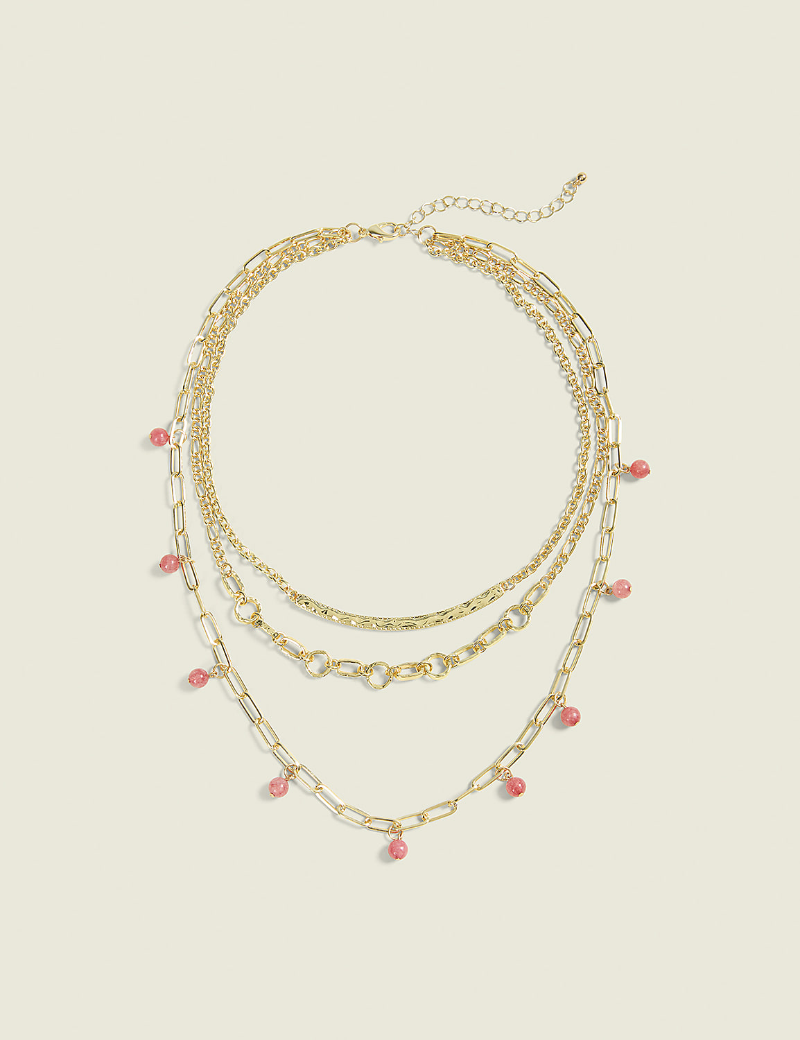 Coral Beaded Multi-Layer Necklace Product Image 1