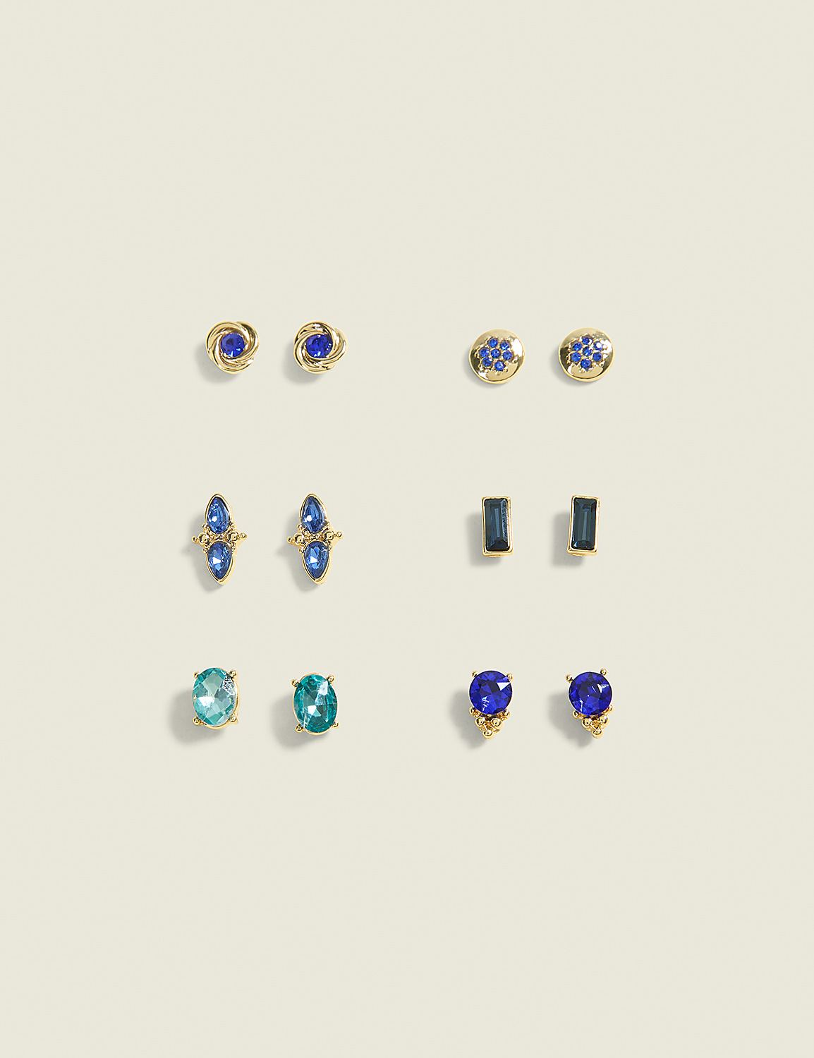 Blue Imitation Stone Earring 6-Pack Product Image 1