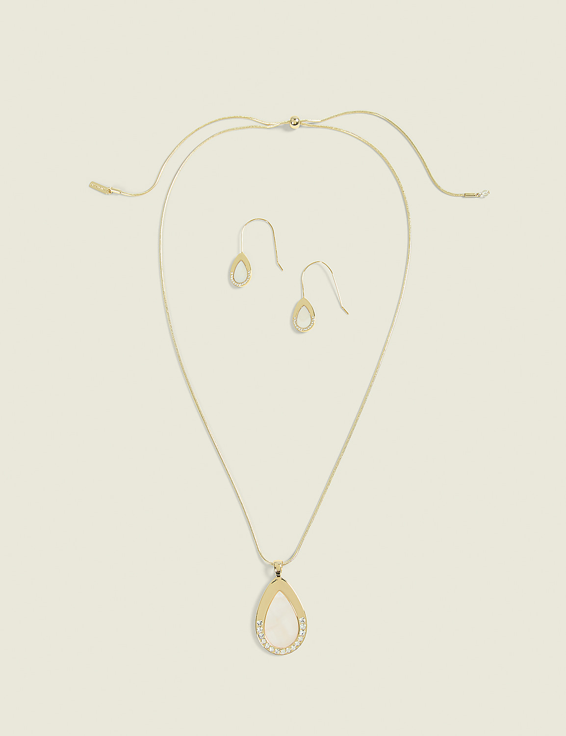 Iridescent Teardrop Necklace & Earring Set Product Image 1