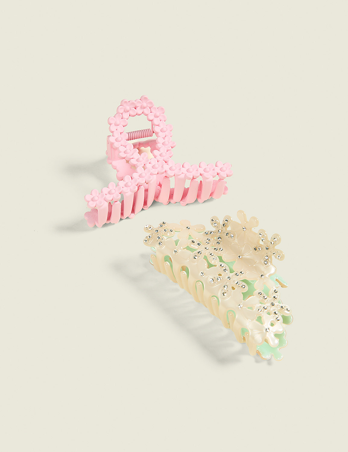 Pink Floral Claw Clip 2-Pack Product Image 1