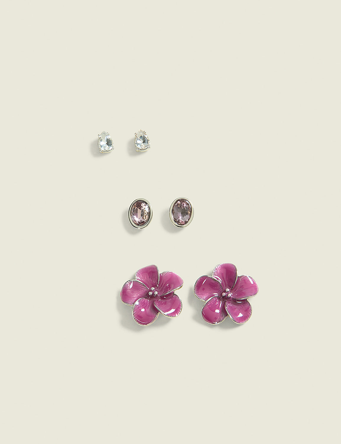 Magenta Flower Earring 3-Pack Product Image 1