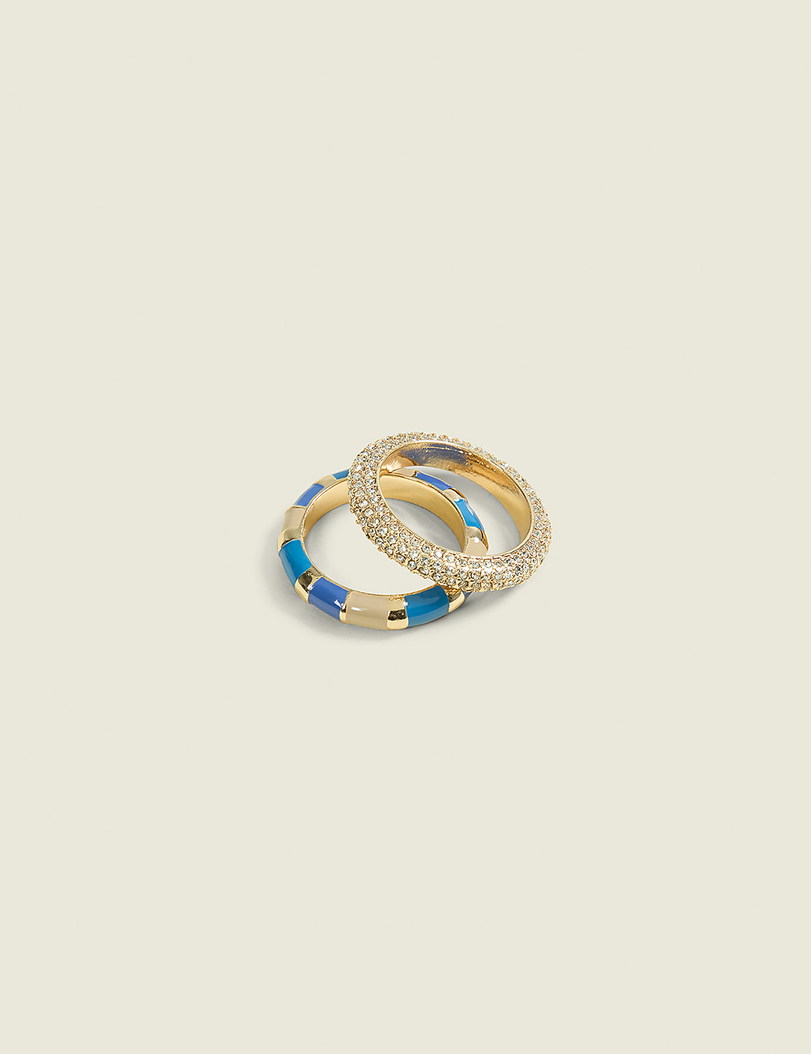 Blue Stripe & Pave Ring 2-Pack Product Image 1