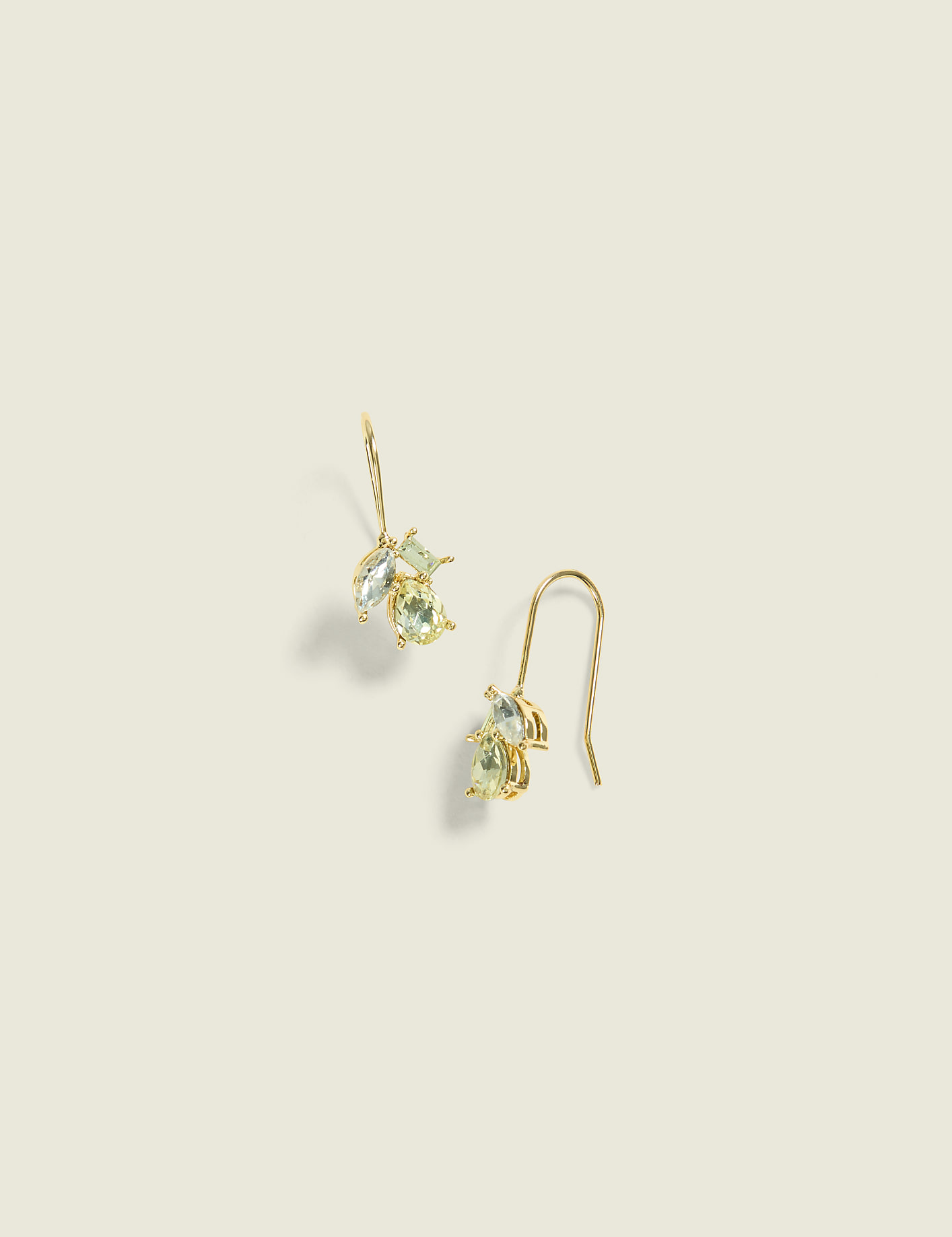 Green Imitation Stone Cluster Drop Earrings Product Image 2