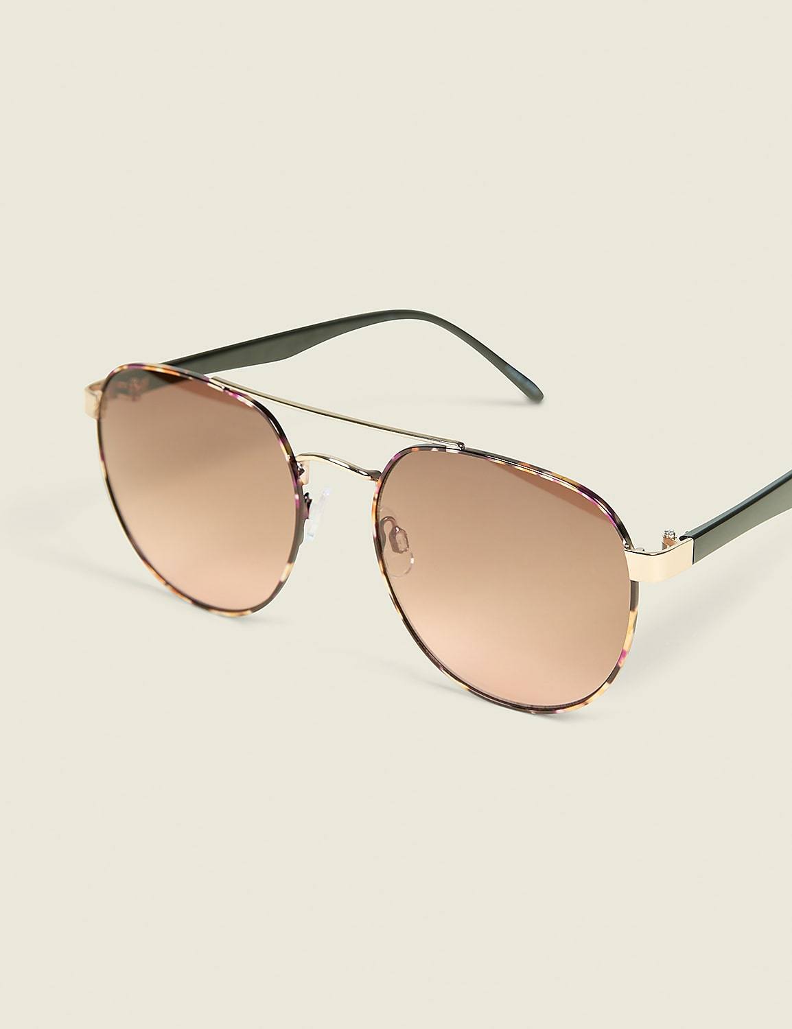 Tortoiseshell Print Aviator Sunglasses Product Image 1