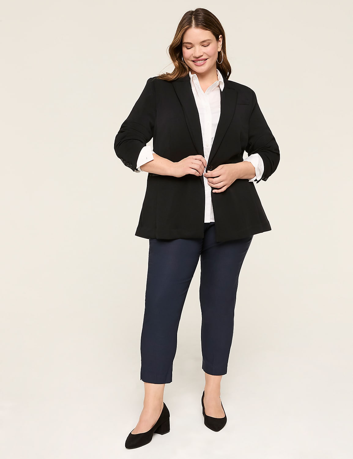 Button-Front No-Peek Girlfriend Shirt Product Image 3