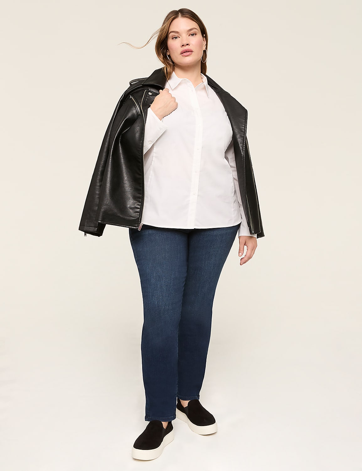 Button-Front No-Peek Girlfriend Shirt Product Image 4