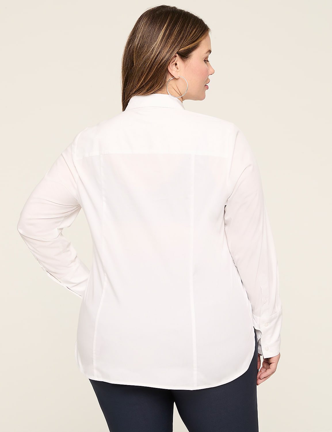 Button-Front No-Peek Girlfriend Shirt Product Image 2