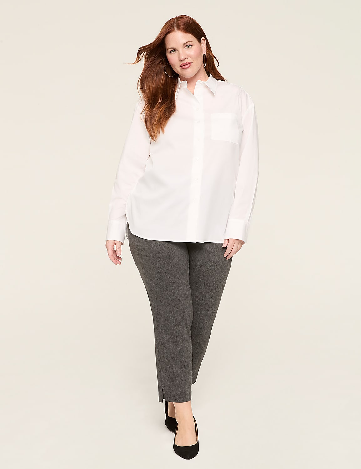Relaxed Button-Down Boyfriend Shirt Product Image 3