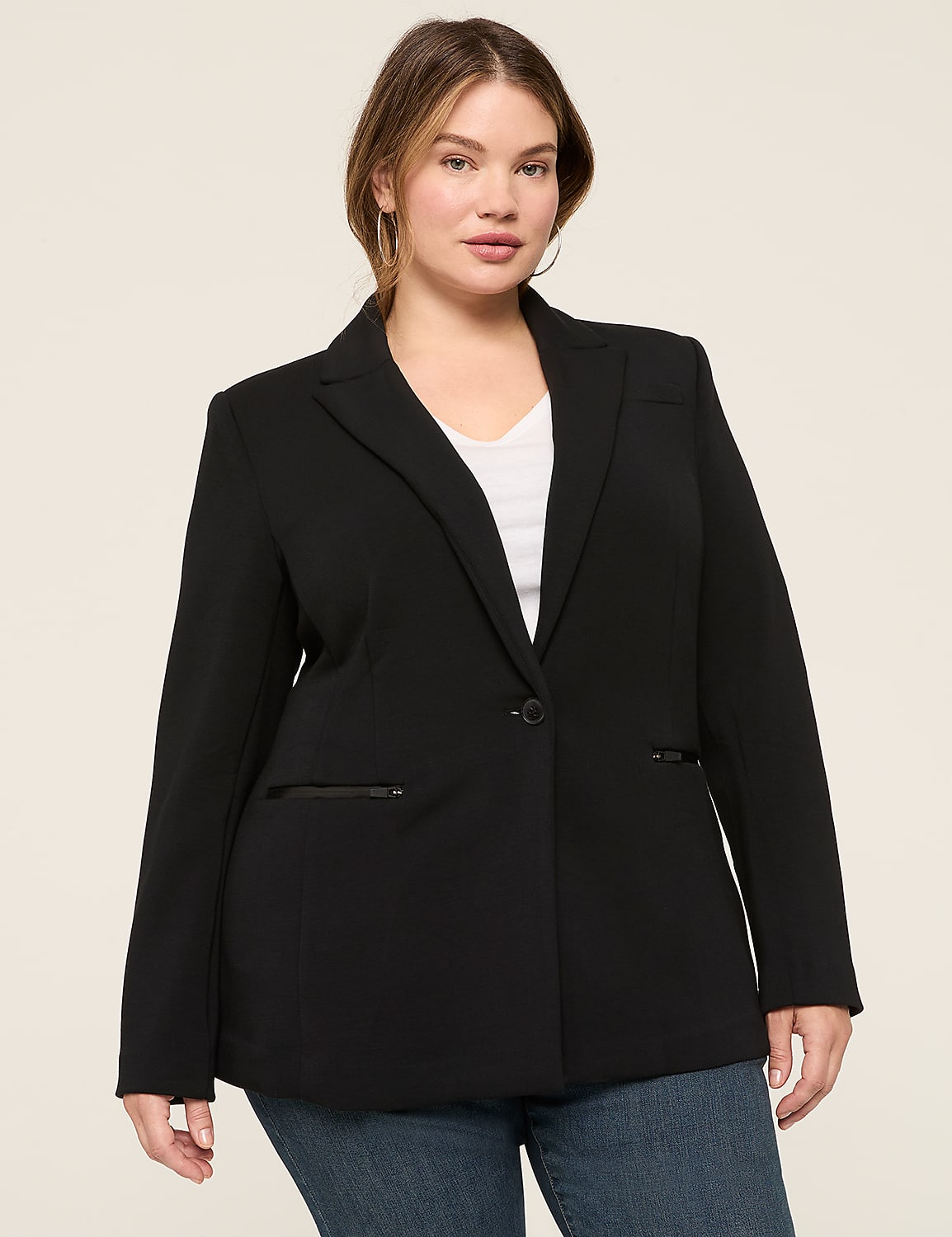 Journey Knit Blazer With Zipper Pocket Product Image 1