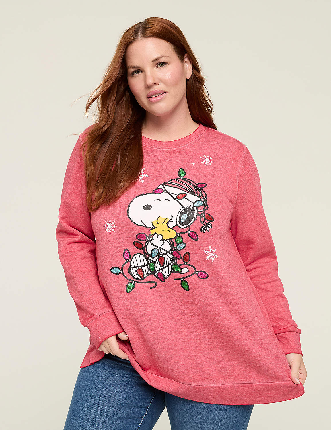 Snoopy Lights Graphic Sweatshirt Product Image 1