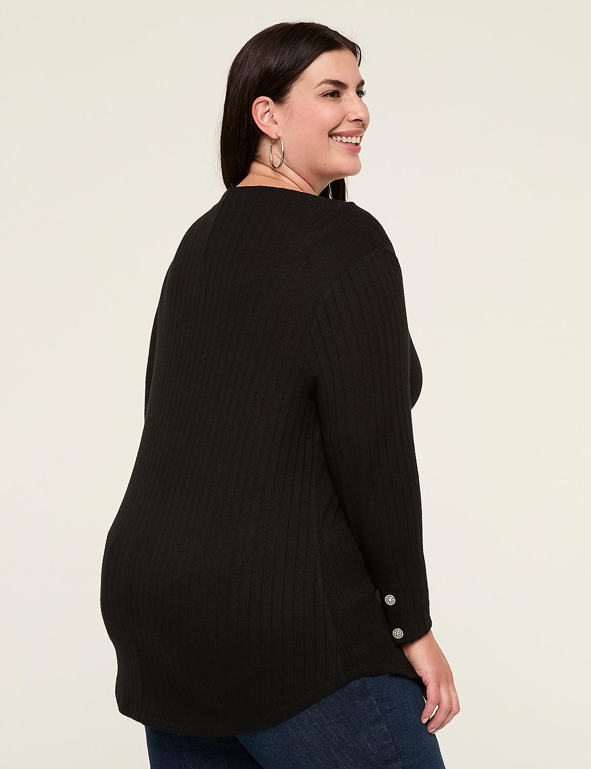Mock-Neck Button-Cuff Top Product Image 2