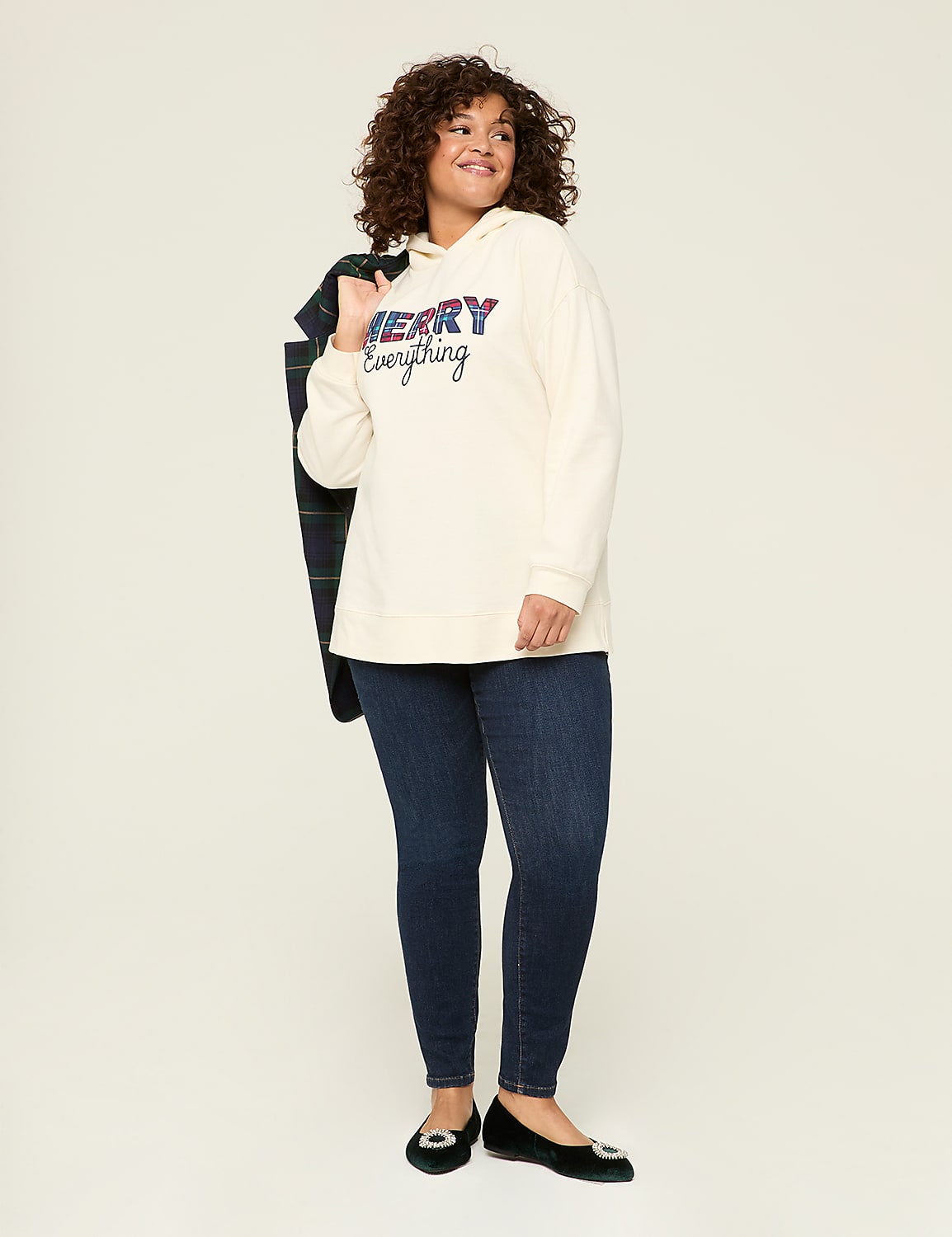 Relaxed Applique Merry Everything Hoodie Graphic Product Image 3