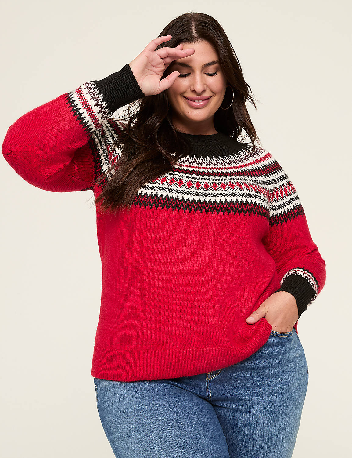 Fair Isle Crew-Neck Sweater Product Image 1