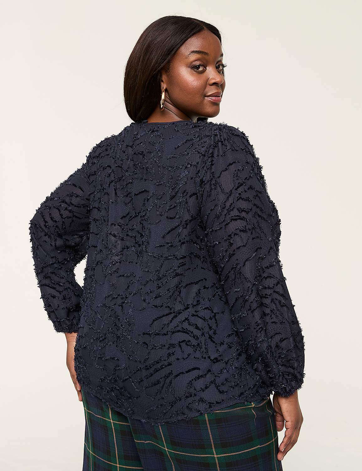 Textured Crew-Neck Top Product Image 2