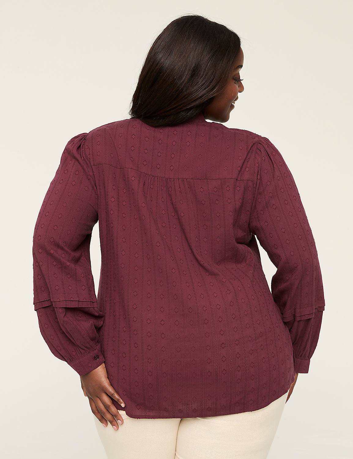 Easy Textured Button-Down Blouse Product Image 2