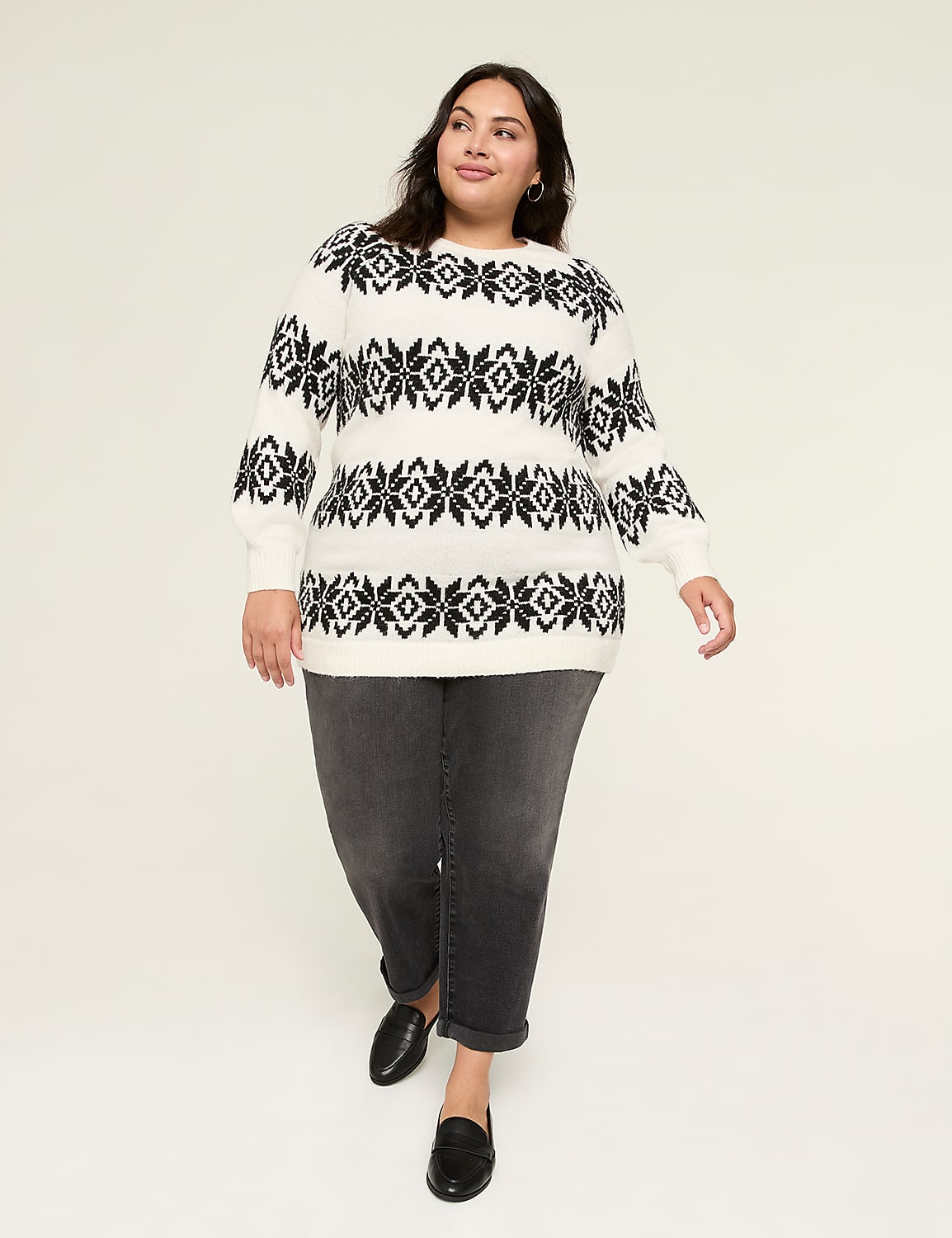 Jacquard Tunic Sweater Product Image 3