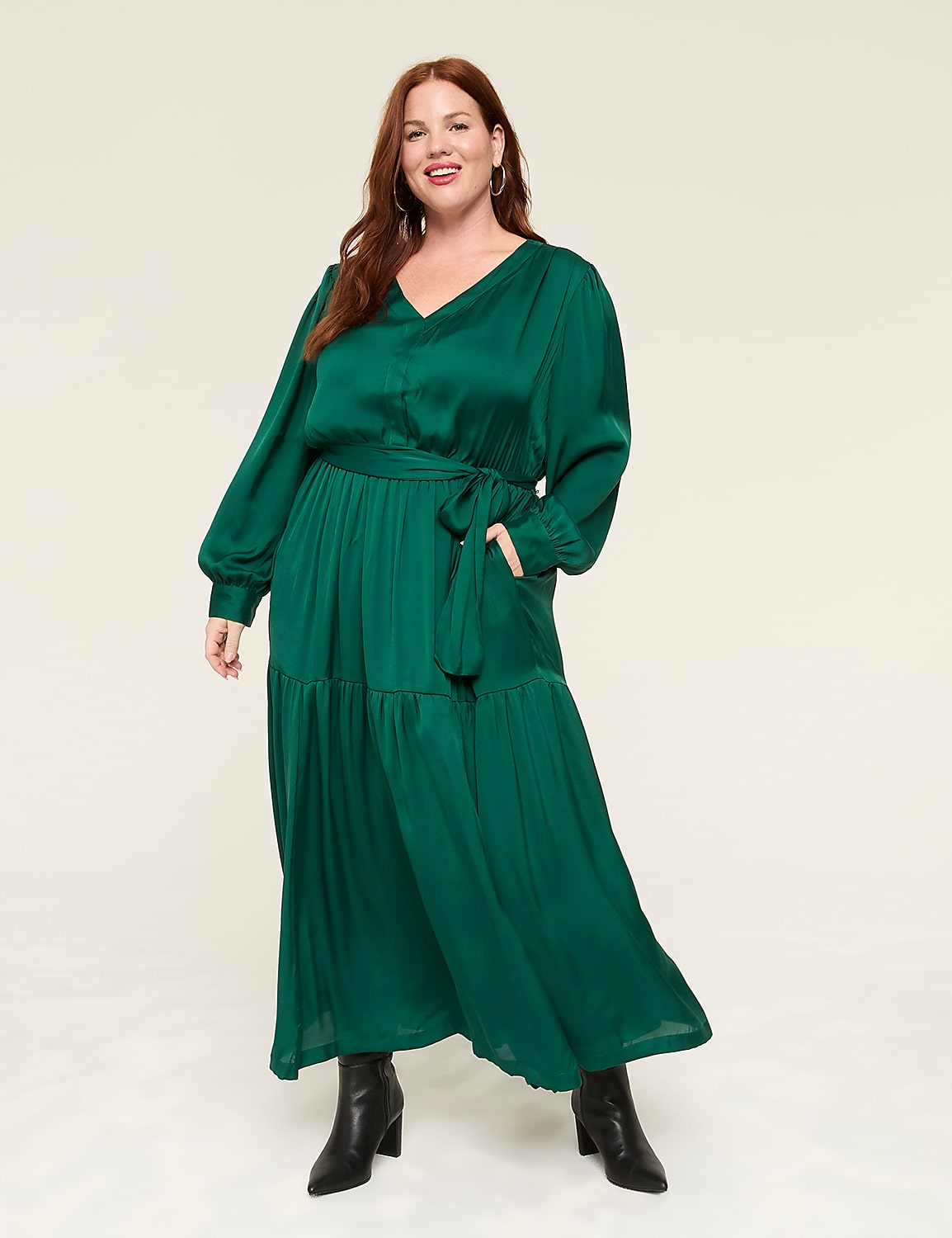 V-Neck Tiered Maxi Dress Product Image 1