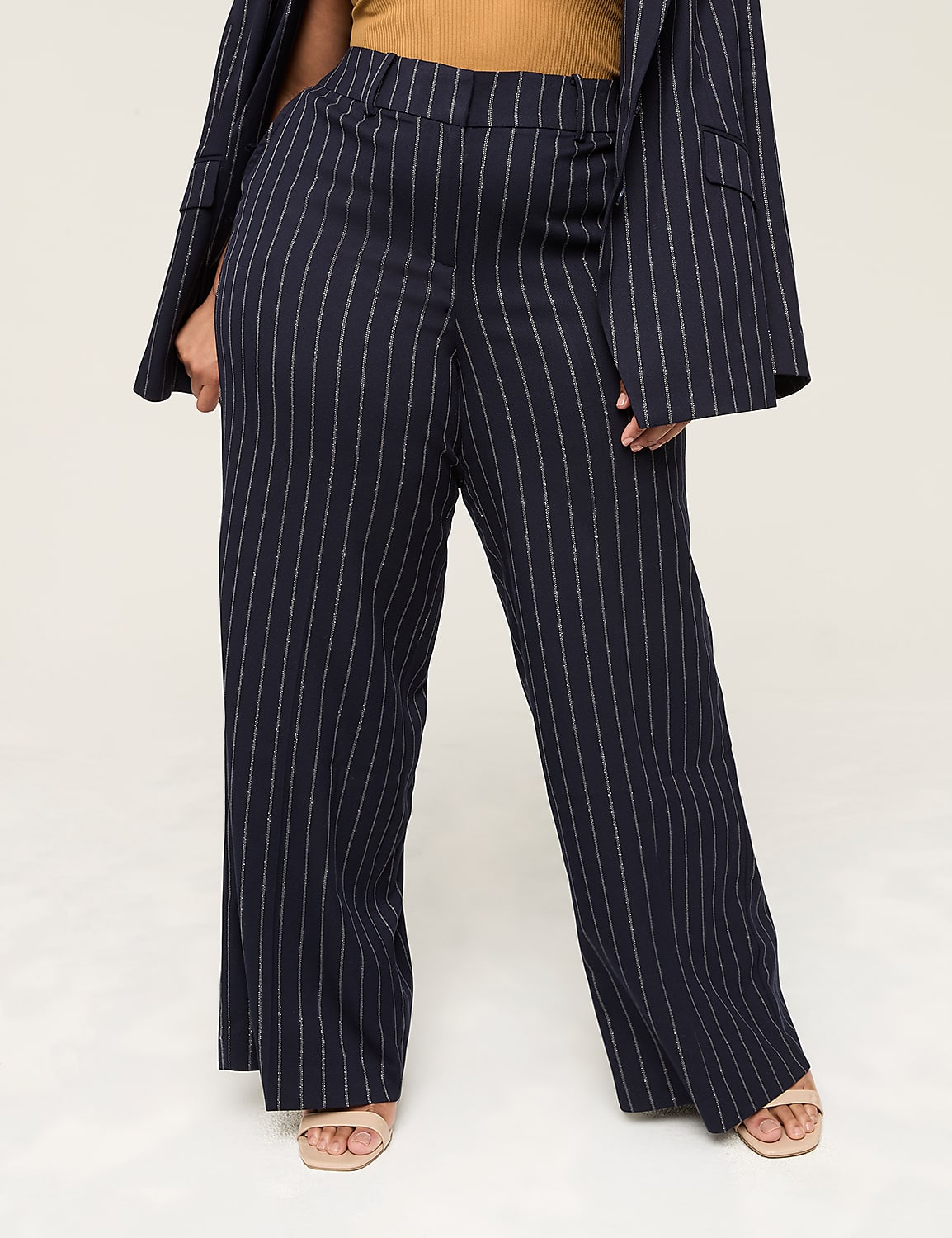 Lurex Shimmer Perfect Drape High-Rise Wide Leg Pant Product Image 1