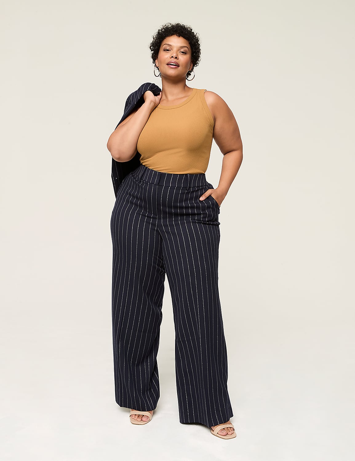 Lurex Shimmer Perfect Drape High-Rise Wide Leg Pant Product Image 3