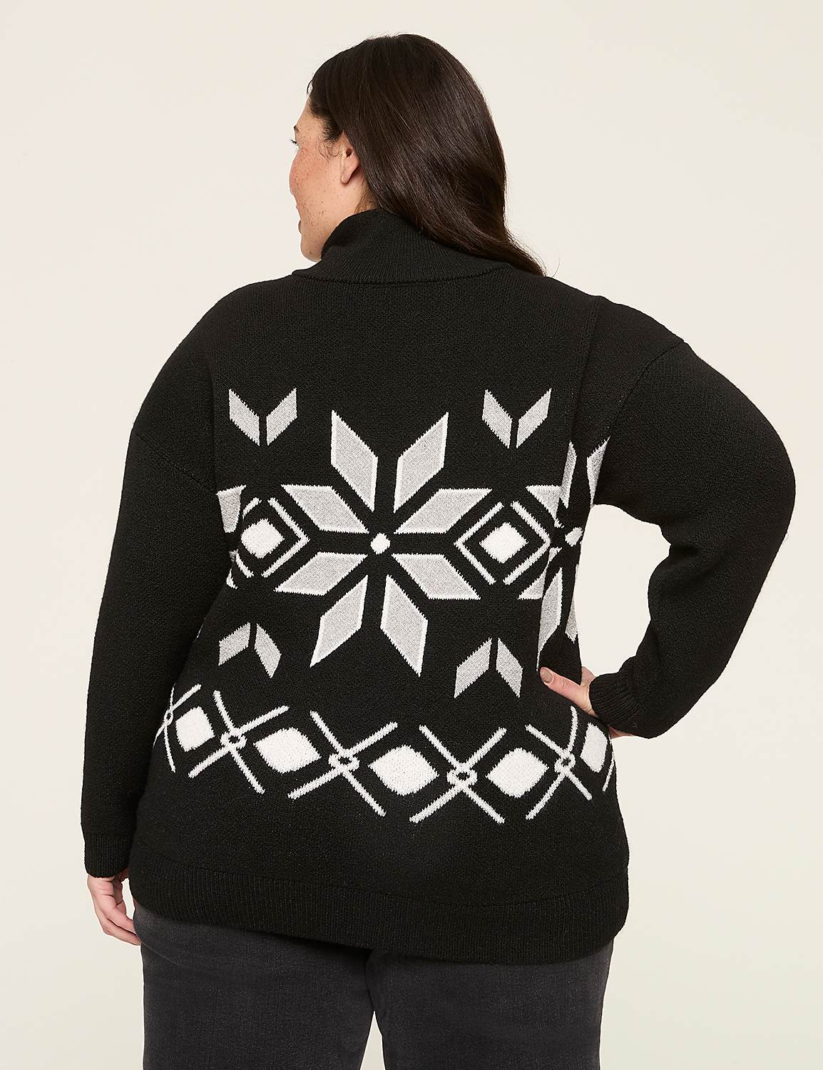 Jacquard Half-Zip Sweater Pullover Product Image 2