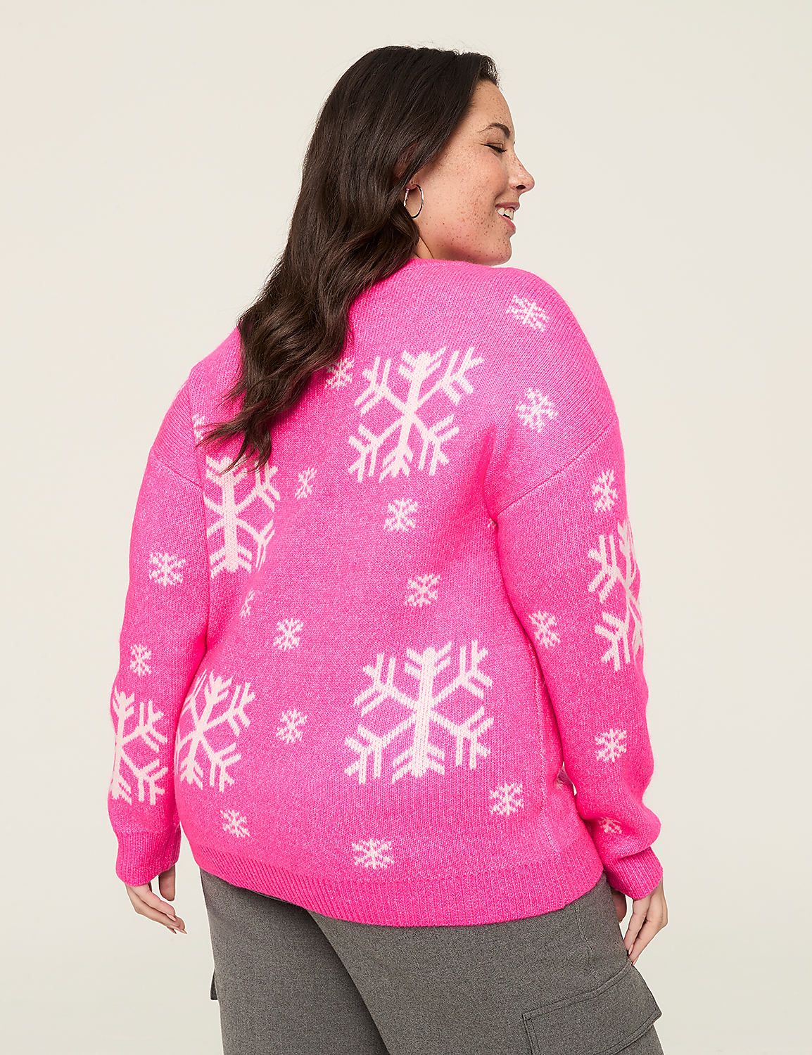 Crew-Neck Snowflake Sweater Product Image 2