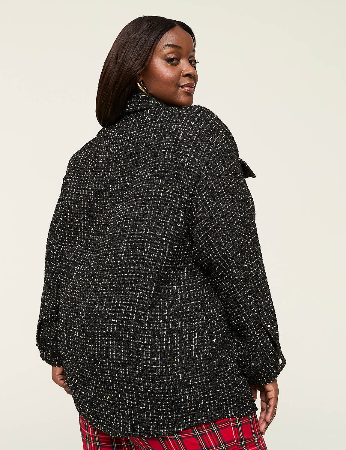 Black Tweed Shacket 1143334 | LaneBryant