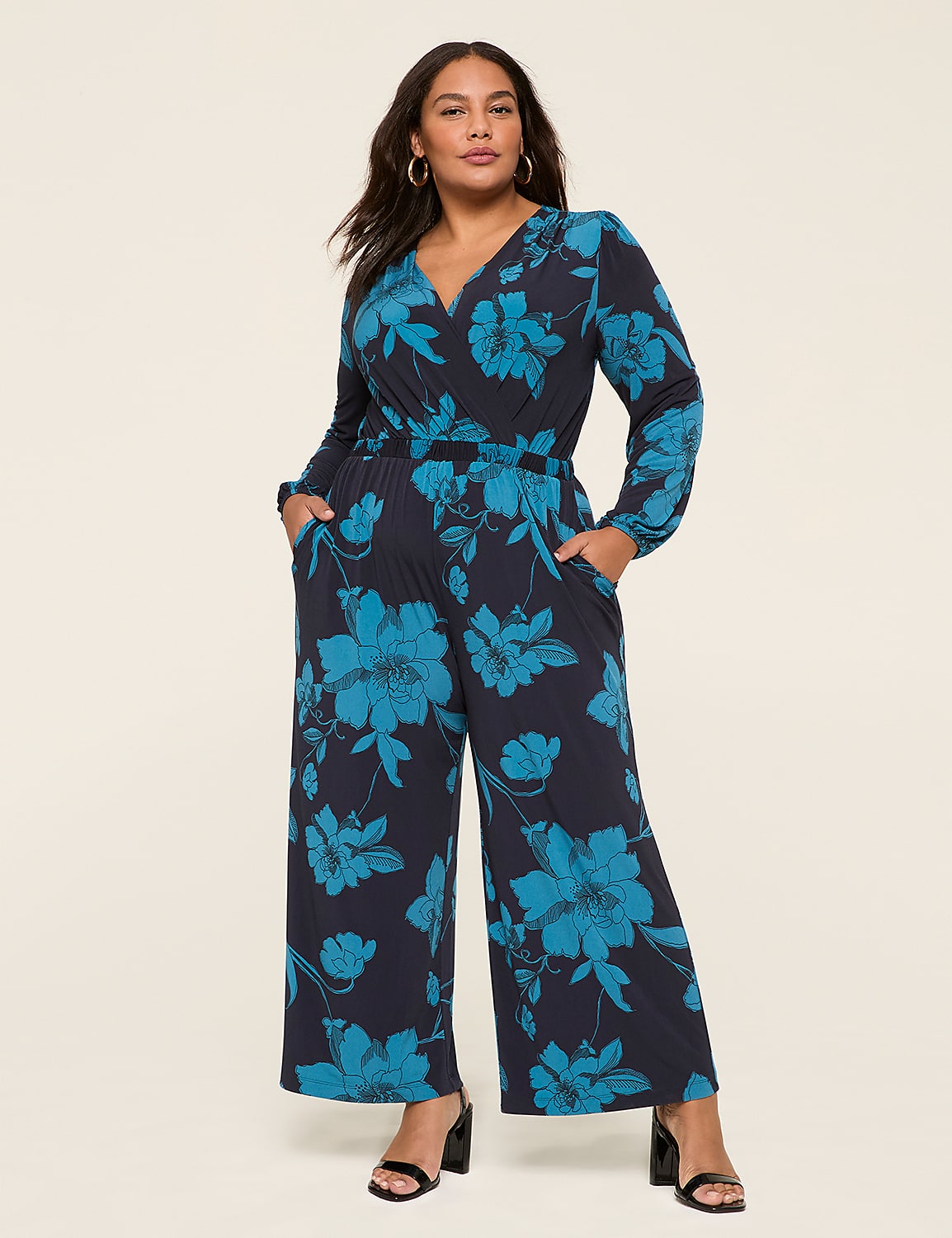 Shirred-Shoulder Jersey Jumpsuit Product Image 1