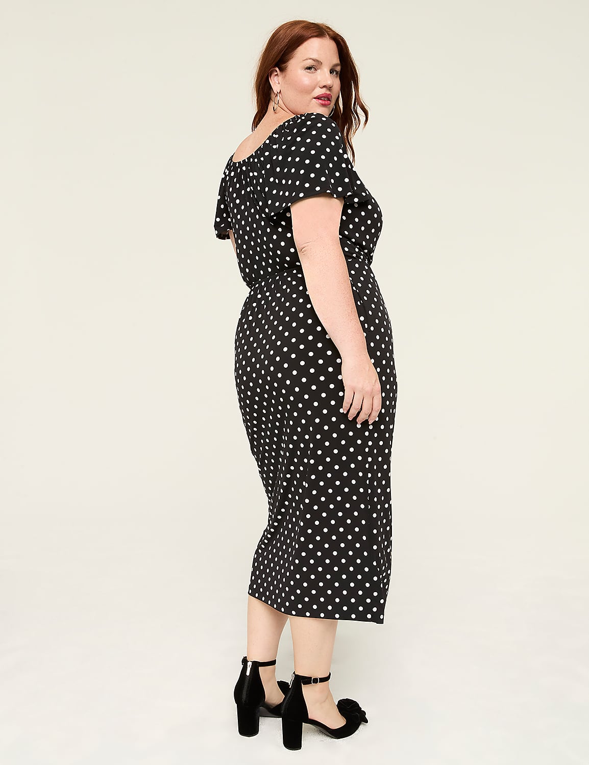 Flutter-Sleeve Surplice Jersey Midi Dress Product Image 2