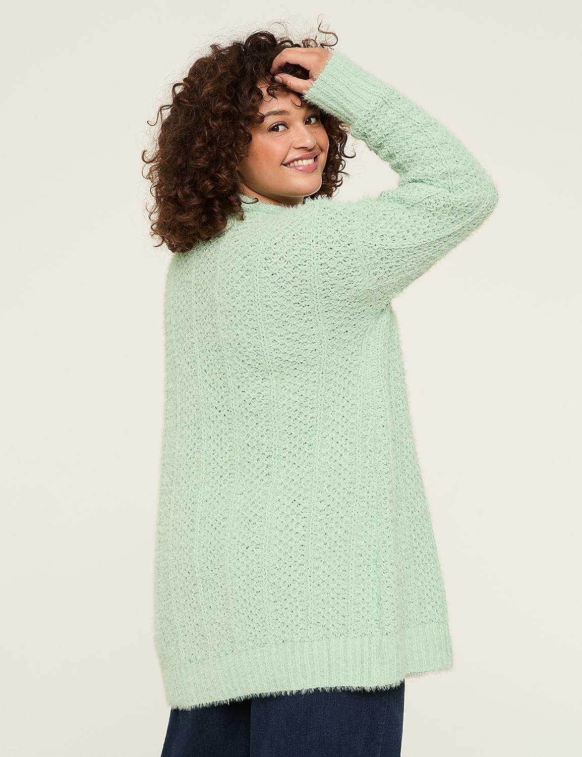 Open-Front Textured Stitch Cardigan Product Image 2