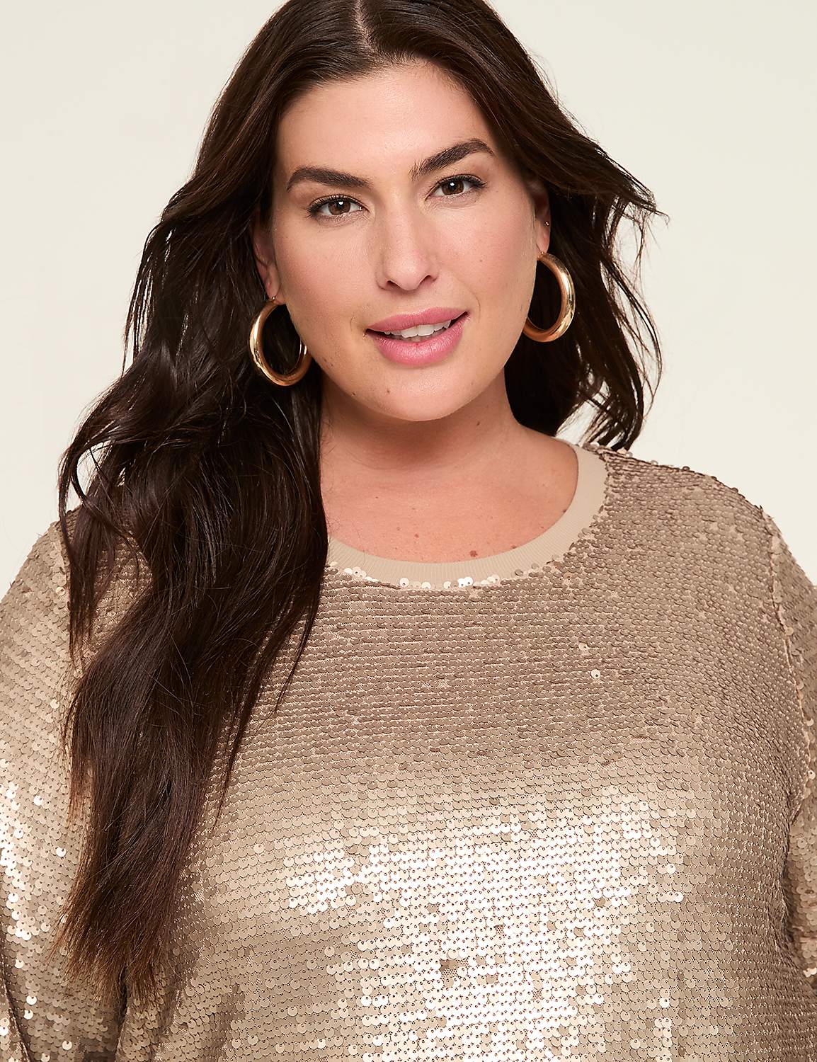 Crew-Neck Sequin Sweatshirt Product Image 4