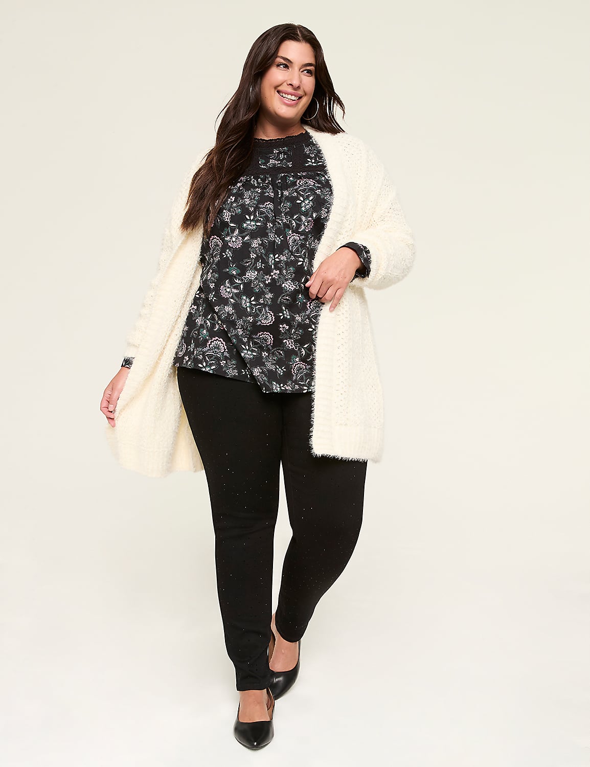 Lace-Trim & Ruffle Popover Blouse Product Image 3