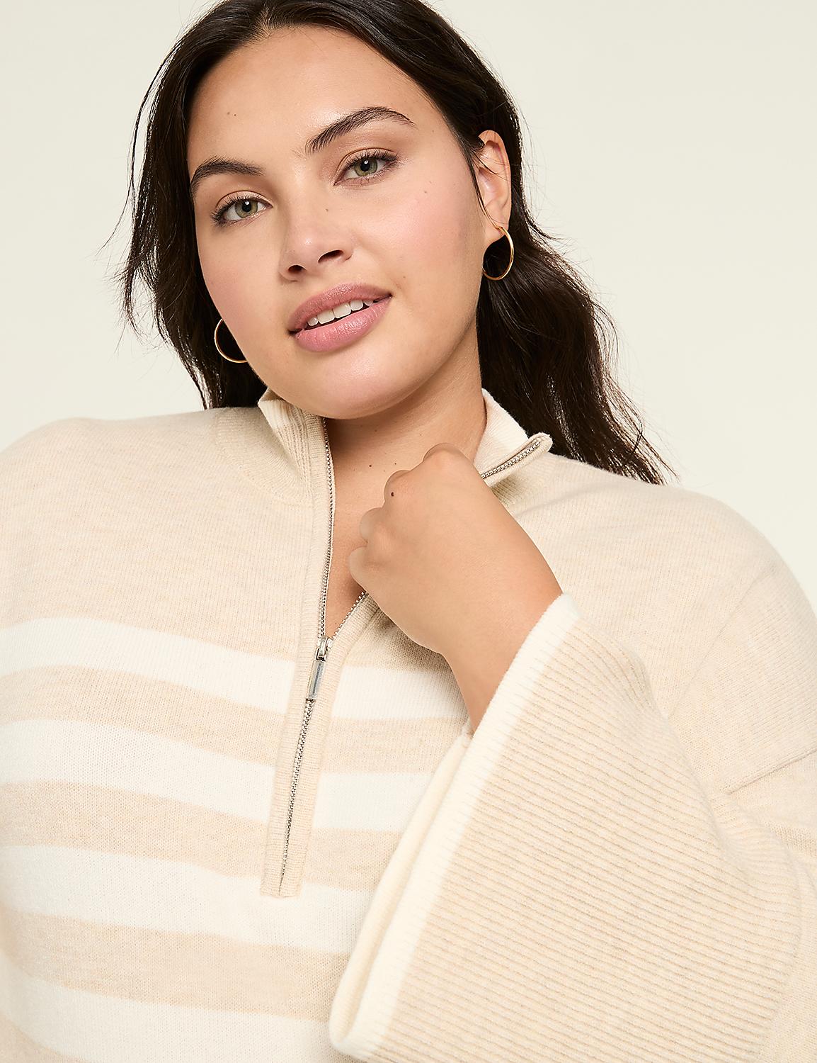 Striped Half-Zip Pullover Sweater Product Image 4