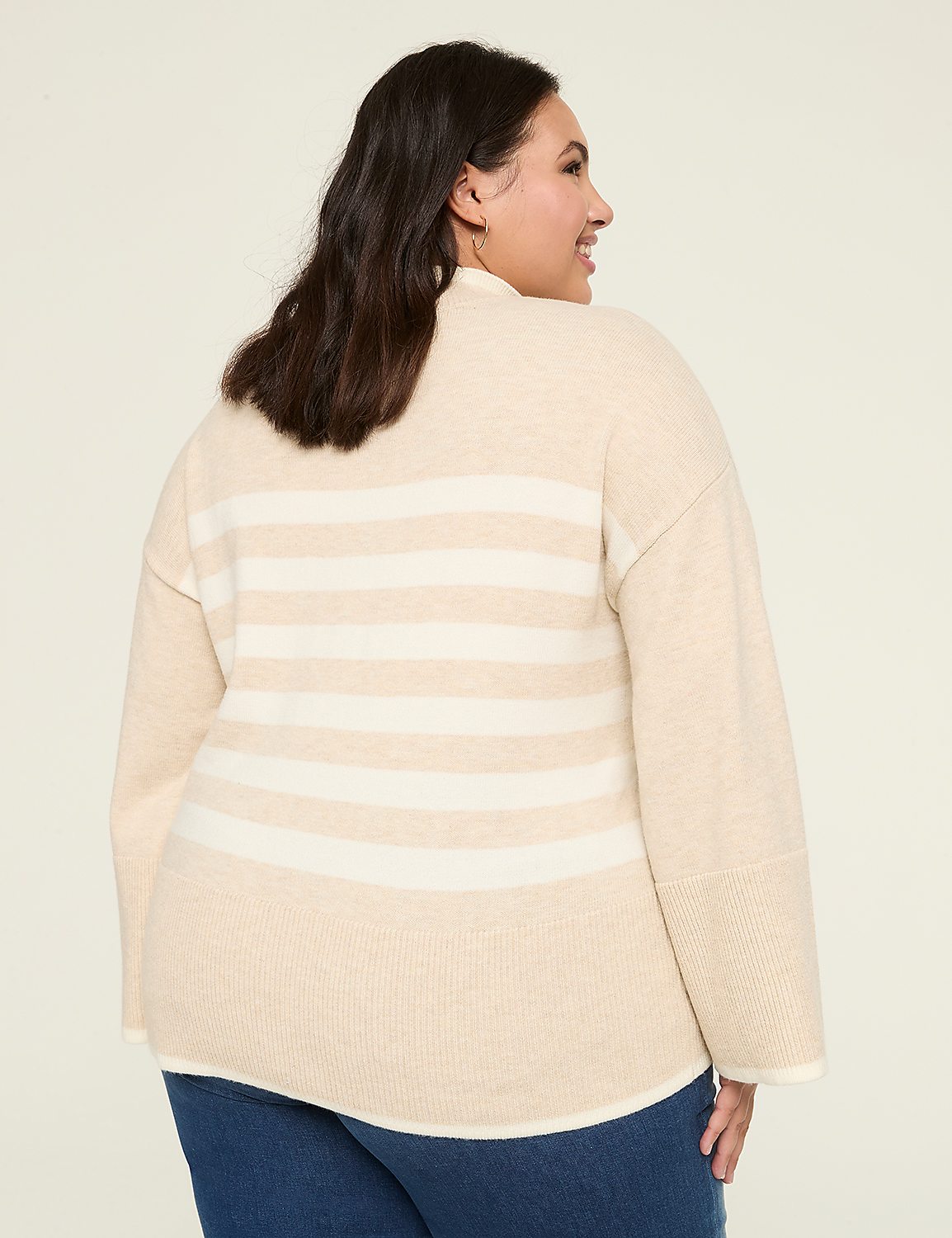Striped Half-Zip Pullover Sweater Product Image 2
