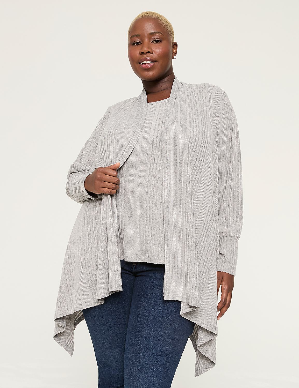 Cozy Rib Open-Front Overpiece Product Image 1
